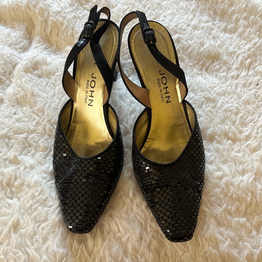 St. John Sequin Strappy Heels 7.5